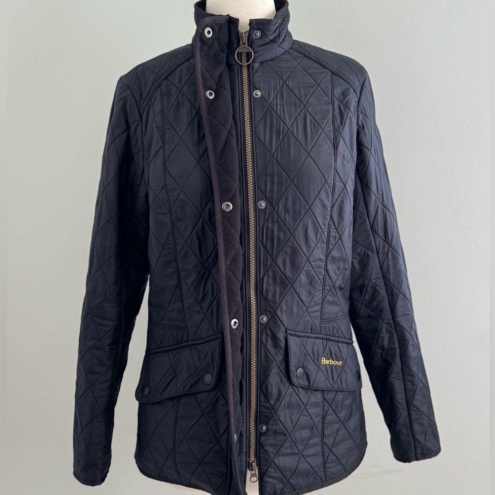 Barbour Cavalry Polarquilt Quilted Jacket Women's Black Size US 8 - Picture 9 of 11